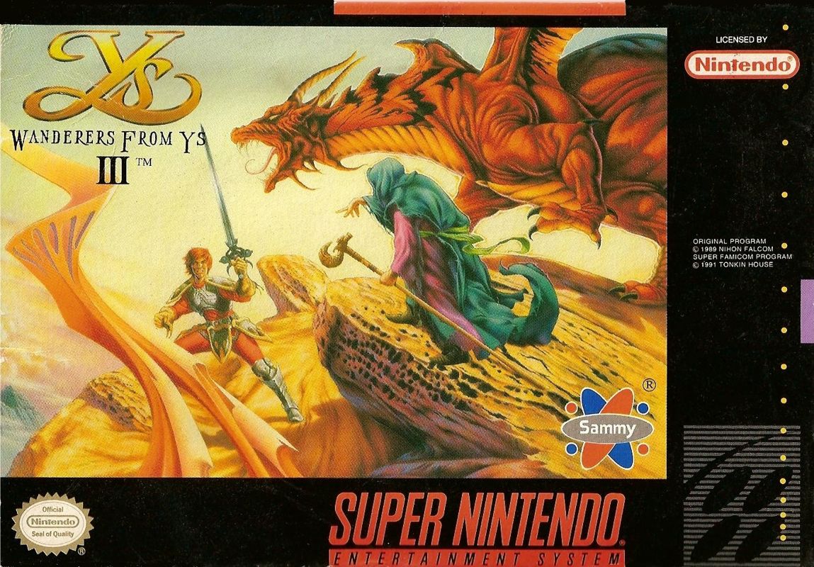 Ys III box art for Super Famicom